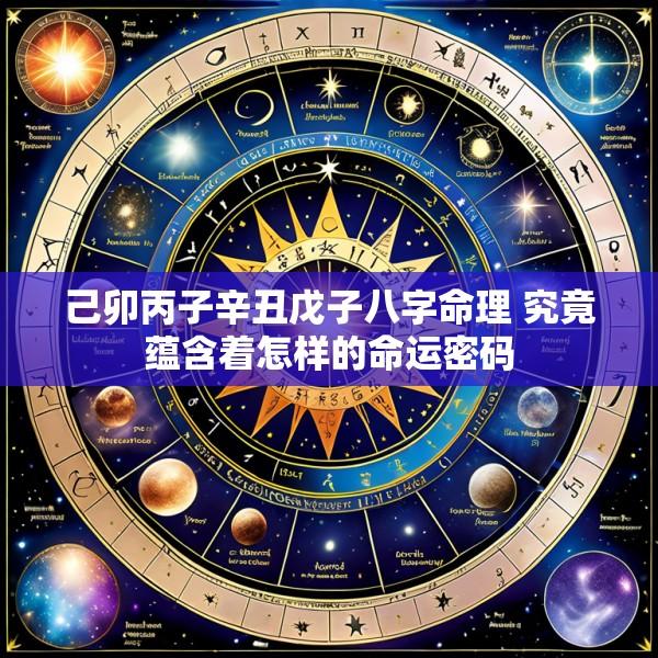 己卯丙子辛丑戊子八字命理 究竟蕴含着怎样的命运密码