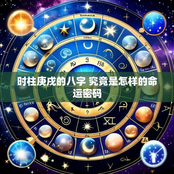 时柱庚戌的八字 究竟是怎样的命运密码