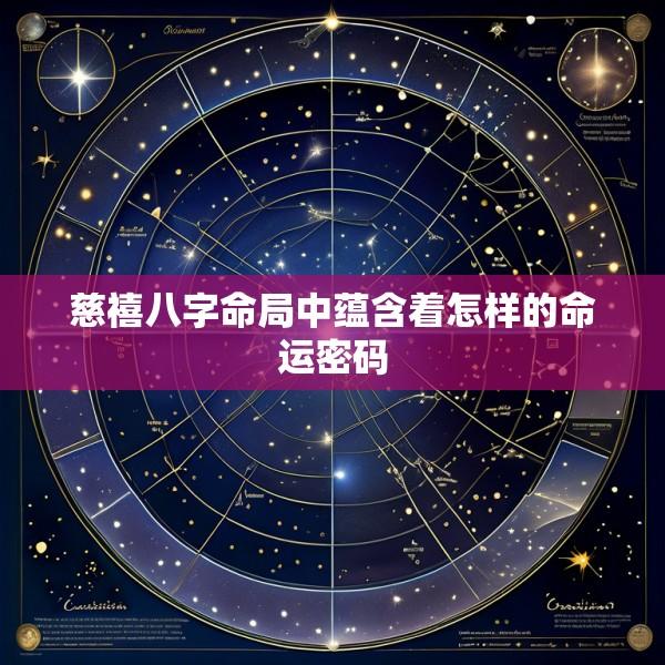 慈禧八字命局中蕴含着怎样的命运密码
