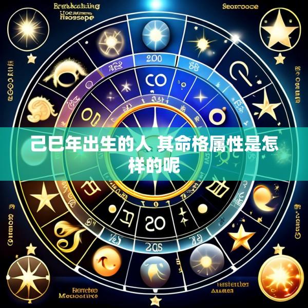 己巳年出生的人 其命格属性是怎样的呢
