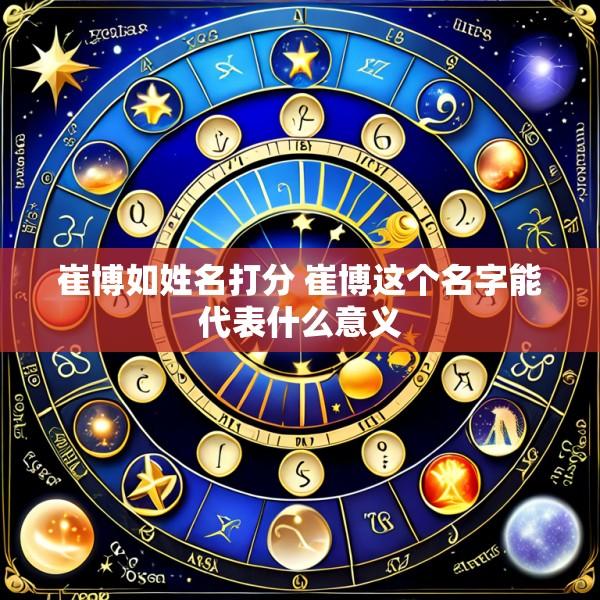 崔博如姓名打分 崔博这个名字能代表什么意义