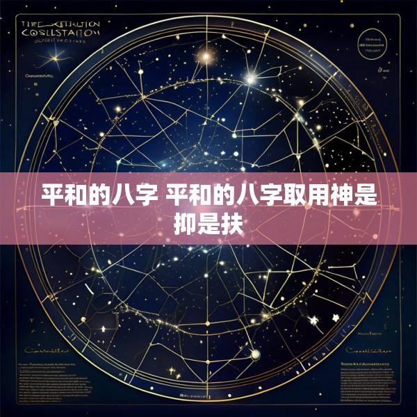 平和的八字 平和的八字取用神是抑是扶