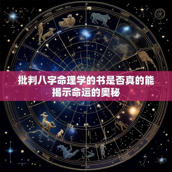 批判八字命理学的书是否真的能揭示命运的奥秘