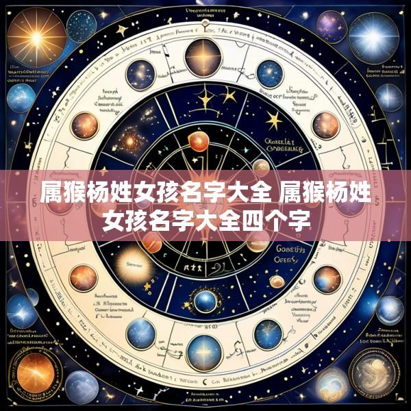 属猴杨姓女孩名字大全 属猴杨姓女孩名字大全四个字