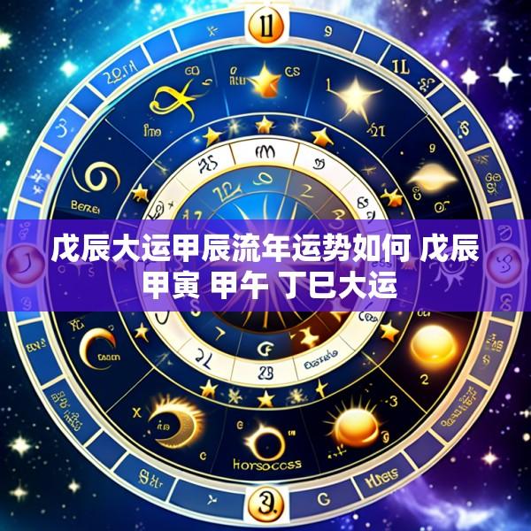 戊辰大运甲辰流年运势如何 戊辰 甲寅 甲午 丁巳大运