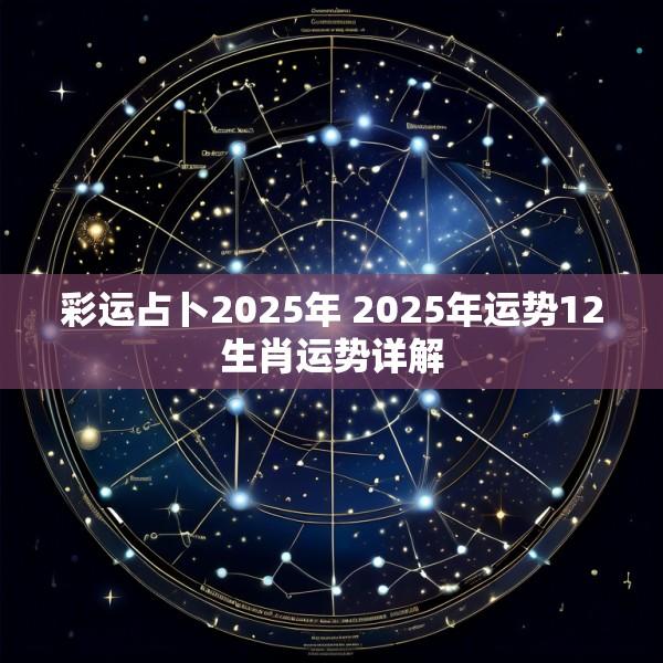 彩运占卜2025年 2025年运势12生肖运势详解