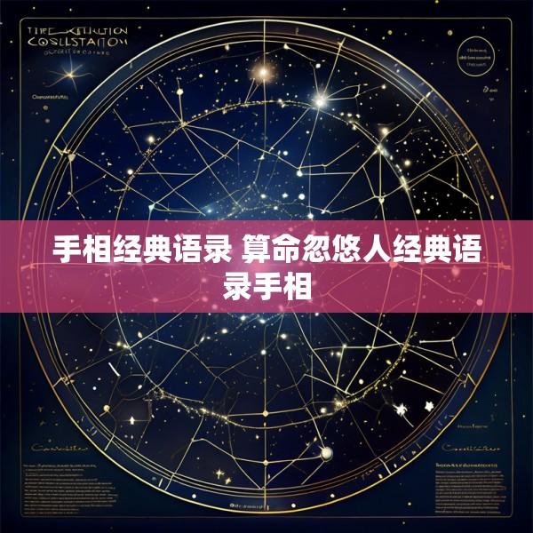 手相经典语录 算命忽悠人经典语录手相