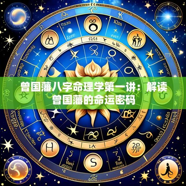 曾国藩八字命理学第一讲：解读曾国藩的命运密码