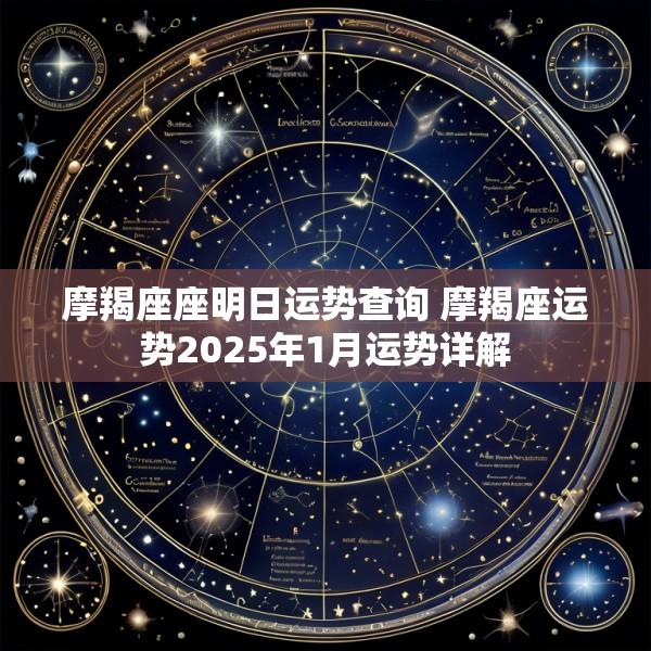摩羯座座明日运势查询 摩羯座运势2025年1月运势详解