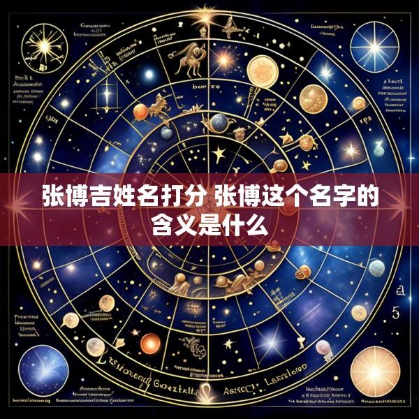 张博吉姓名打分 张博这个名字的含义是什么