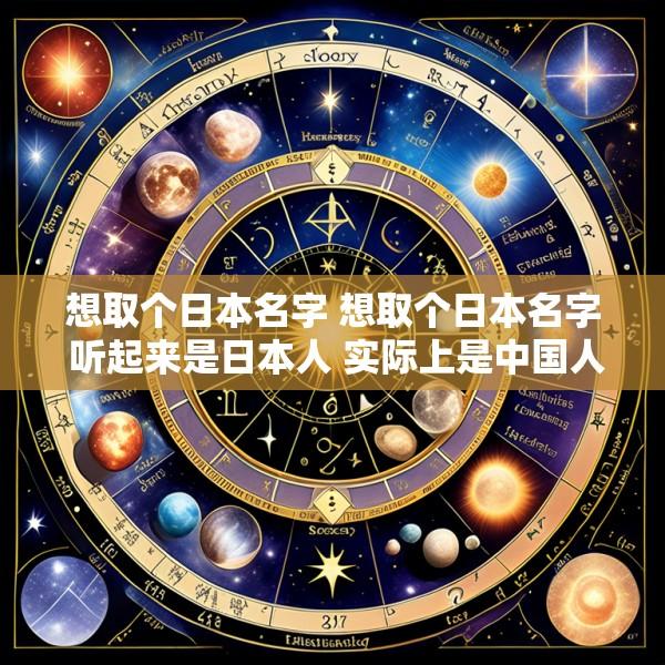 想取个日本名字 想取个日本名字 听起来是日本人 实际上是中国人