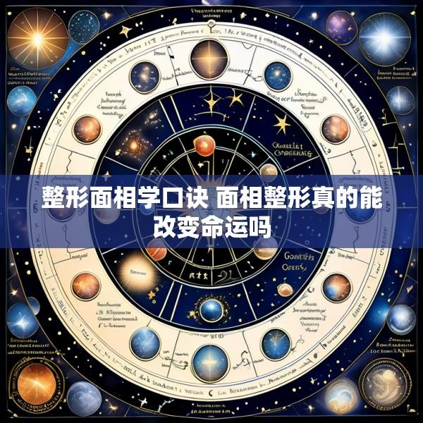 整形面相学口诀 面相整形真的能改变命运吗