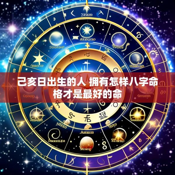 己亥日出生的人 拥有怎样八字命格才是最好的命