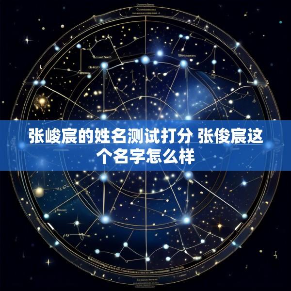 张峻宸的姓名测试打分 张俊宸这个名字怎么样