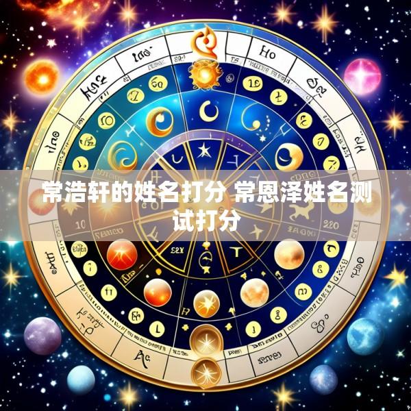 常浩轩的姓名打分 常恩泽姓名测试打分