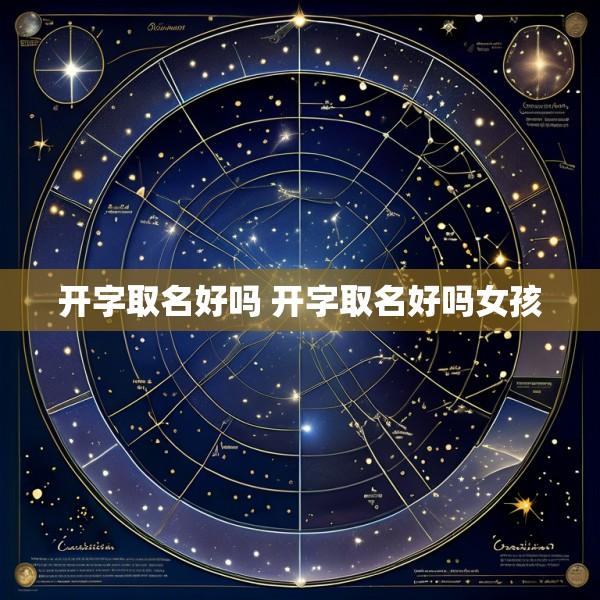 开字取名好吗 开字取名好吗女孩