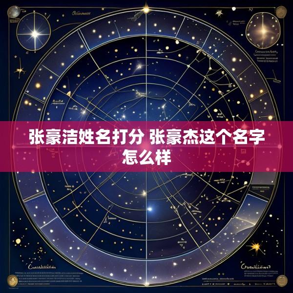 张豪洁姓名打分 张豪杰这个名字怎么样