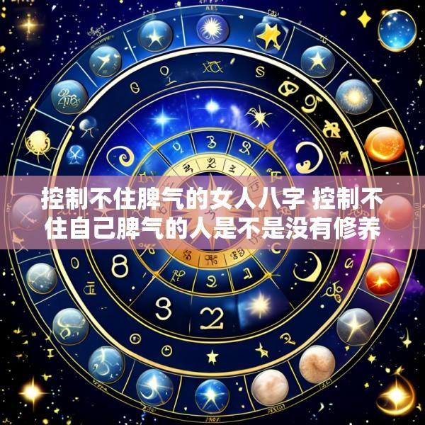 控制不住脾气的女人八字 控制不住自己脾气的人是不是没有修养
