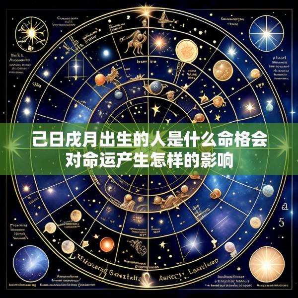 己日戌月出生的人是什么命格会对命运产生怎样的影响