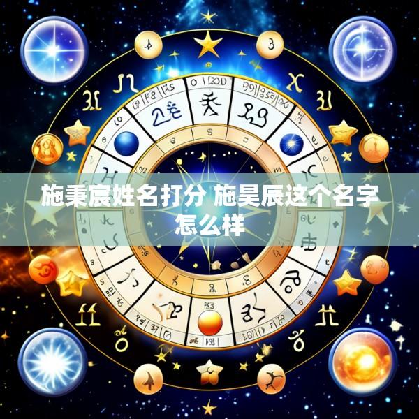 施秉宸姓名打分 施昊辰这个名字怎么样