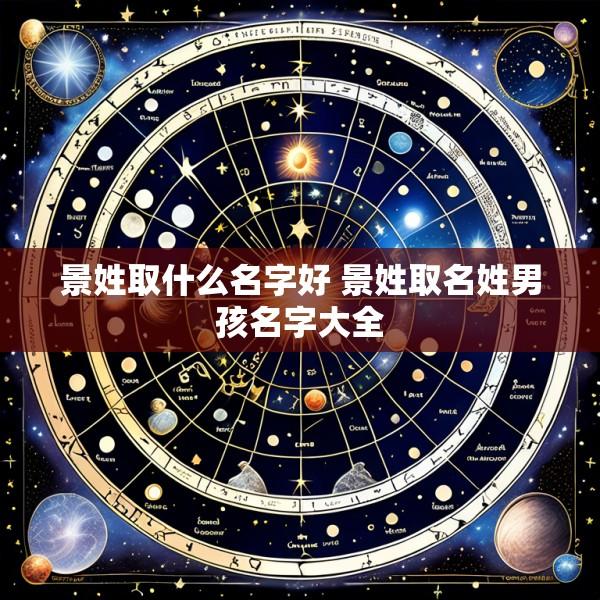 景姓取什么名字好 景姓取名姓男孩名字大全
