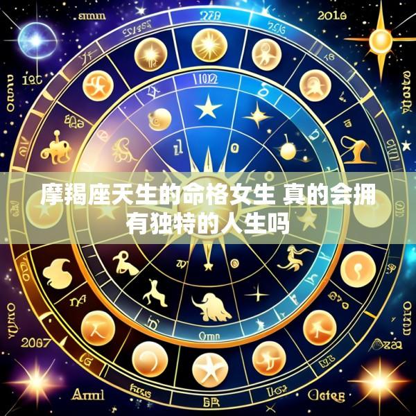 摩羯座天生的命格女生 真的会拥有独特的人生吗