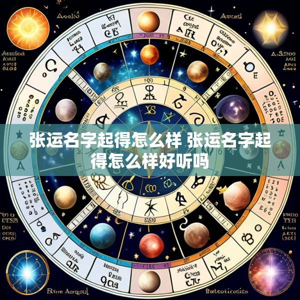 张运名字起得怎么样 张运名字起得怎么样好听吗