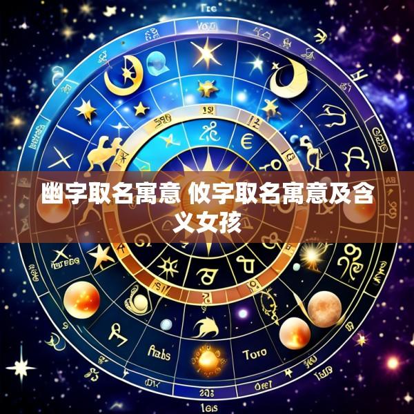 幽字取名寓意 攸字取名寓意及含义女孩