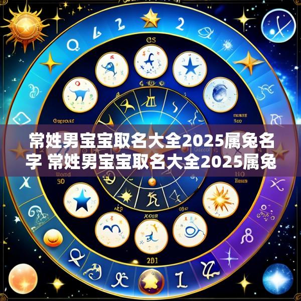 常姓男宝宝取名大全2025属兔名字 常姓男宝宝取名大全2025属兔名字叫什么
