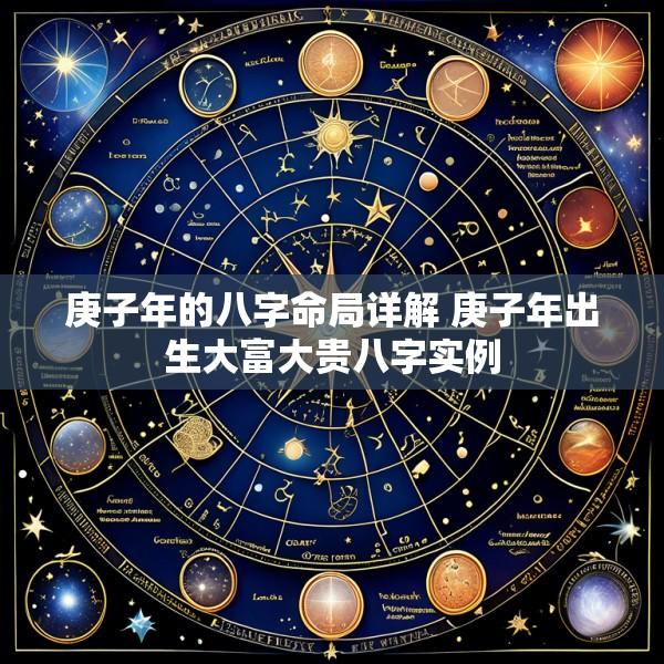 庚子年的八字命局详解 庚子年出生大富大贵八字实例