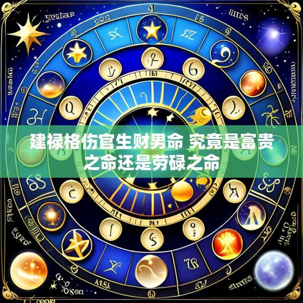 建禄格伤官生财男命 究竟是富贵之命还是劳碌之命