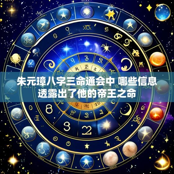 朱元璋八字三命通会中 哪些信息透露出了他的帝王之命