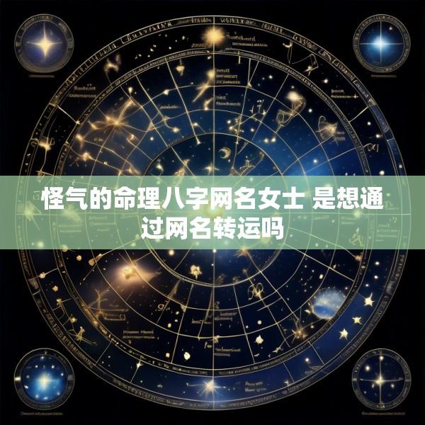 怪气的命理八字网名女士 是想通过网名转运吗