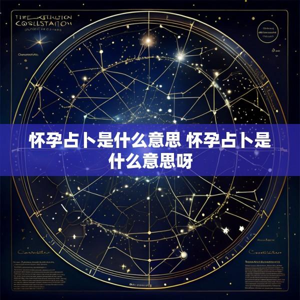 怀孕占卜是什么意思 怀孕占卜是什么意思呀