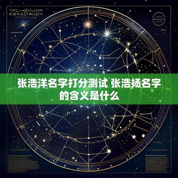 张浩洋名字打分测试 张浩扬名字的含义是什么