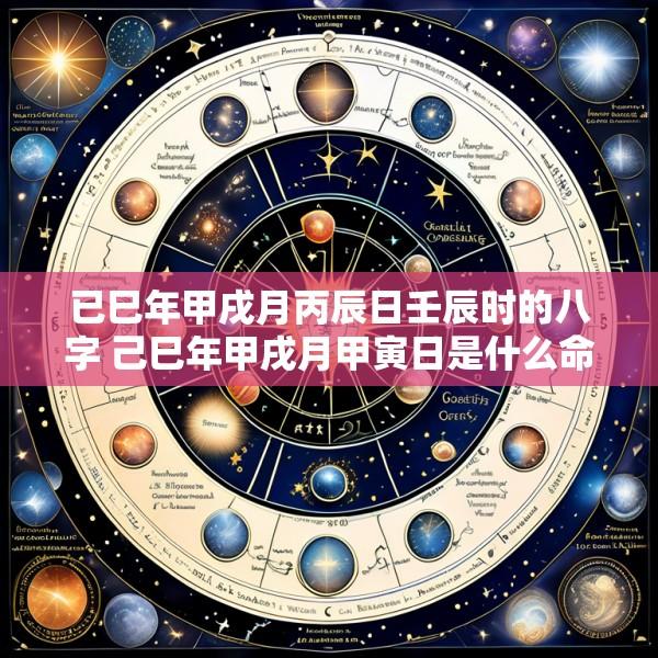 已巳年甲戌月丙辰日壬辰时的八字 己巳年甲戌月甲寅日是什么命