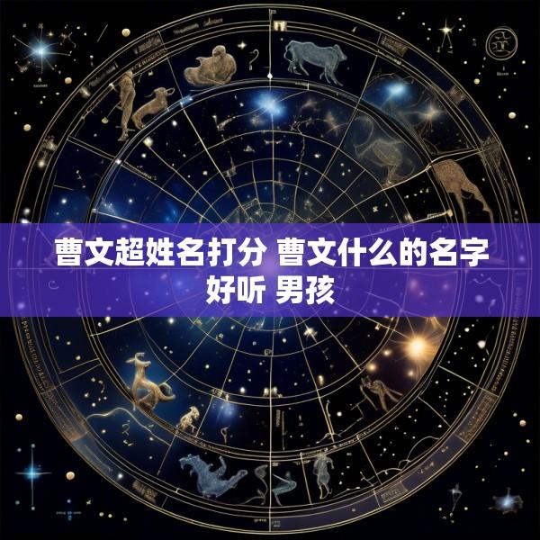 曹文超姓名打分 曹文什么的名字好听 男孩
