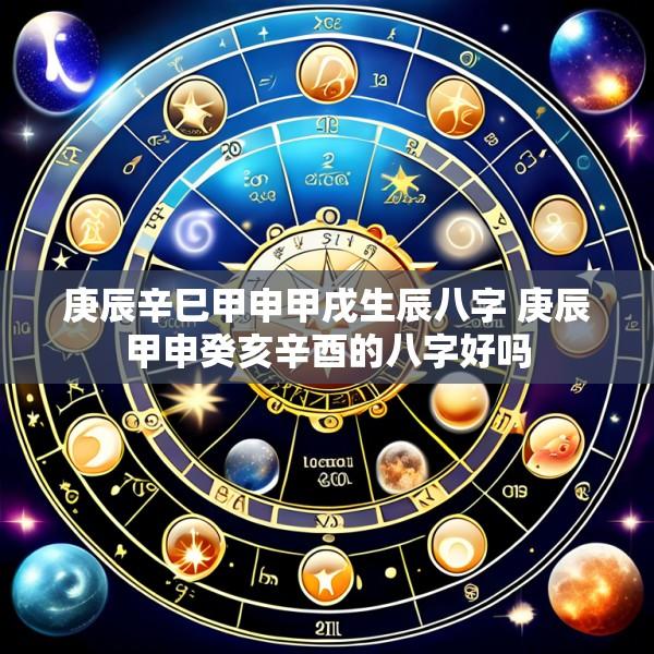 庚辰辛巳甲申甲戌生辰八字 庚辰甲申癸亥辛酉的八字好吗