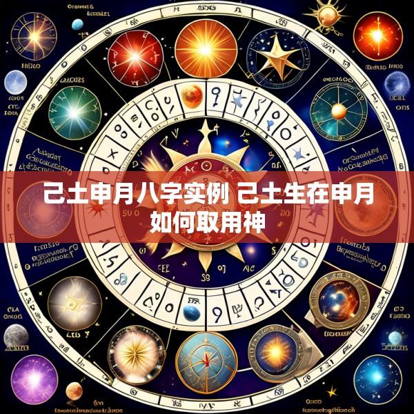 己土申月八字实例 己土生在申月如何取用神