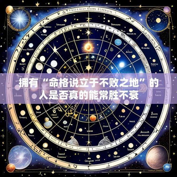拥有“命格说立于不败之地”的人是否真的能常胜不衰