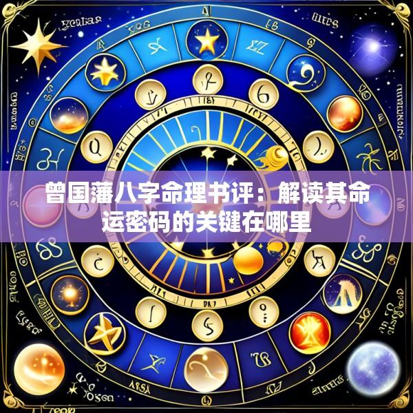 曾国藩八字命理书评：解读其命运密码的关键在哪里