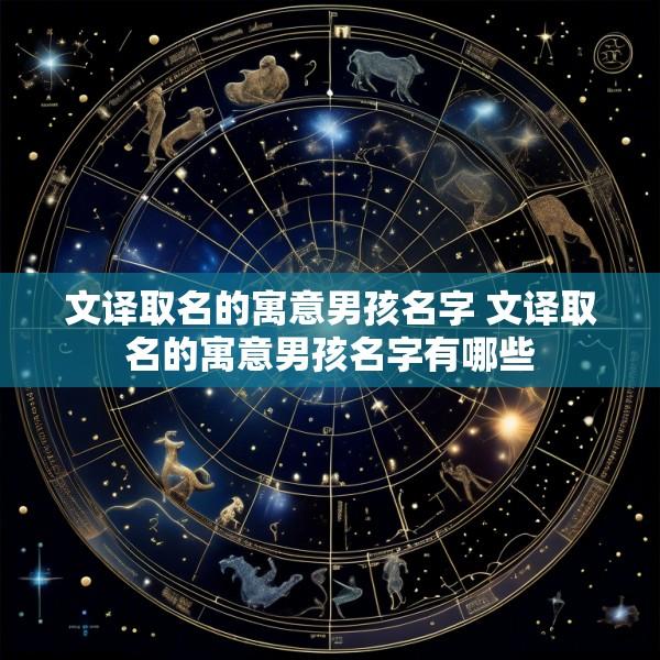 文译取名的寓意男孩名字 文译取名的寓意男孩名字有哪些