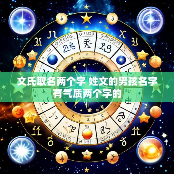 文氏取名两个字 姓文的男孩名字有气质两个字的