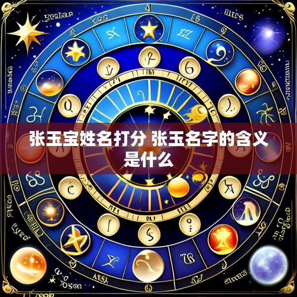 张玉宝姓名打分 张玉名字的含义是什么