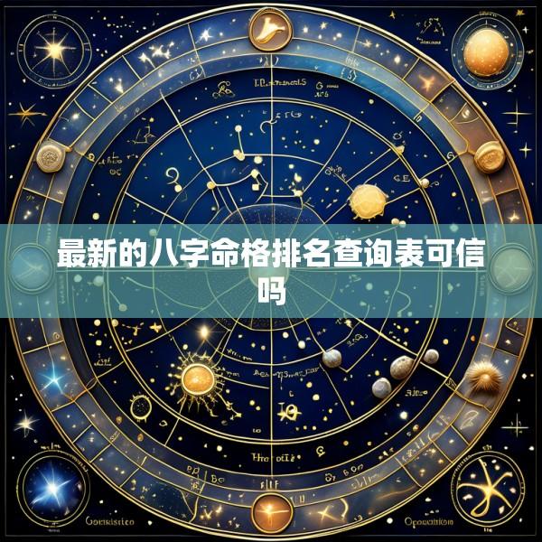 最新的八字命格排名查询表可信吗
