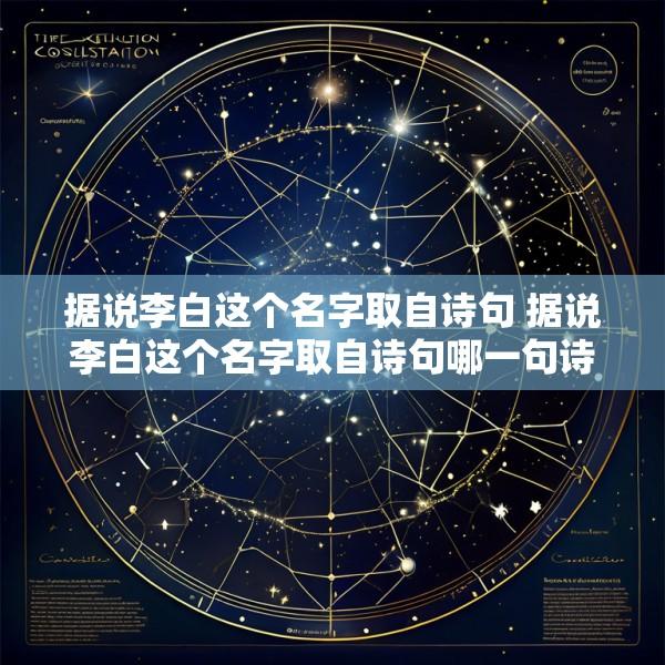 据说李白这个名字取自诗句 据说李白这个名字取自诗句哪一句诗是谁写的