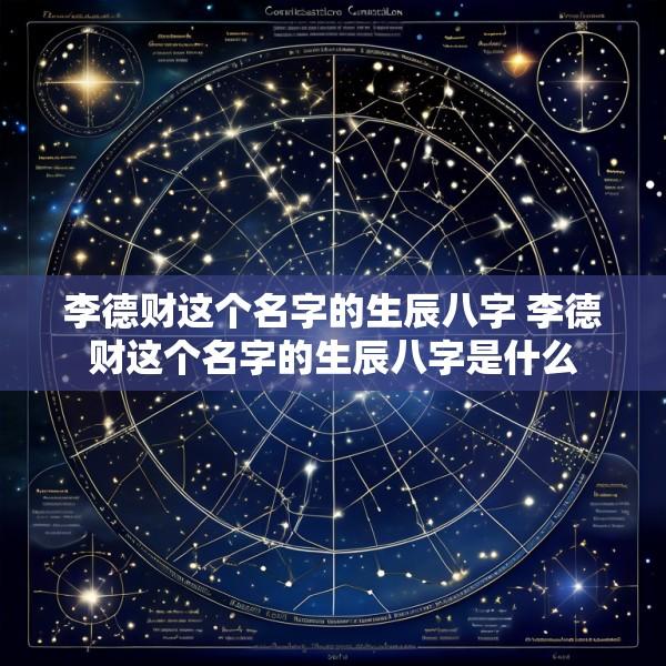 李德财这个名字的生辰八字 李德财这个名字的生辰八字是什么