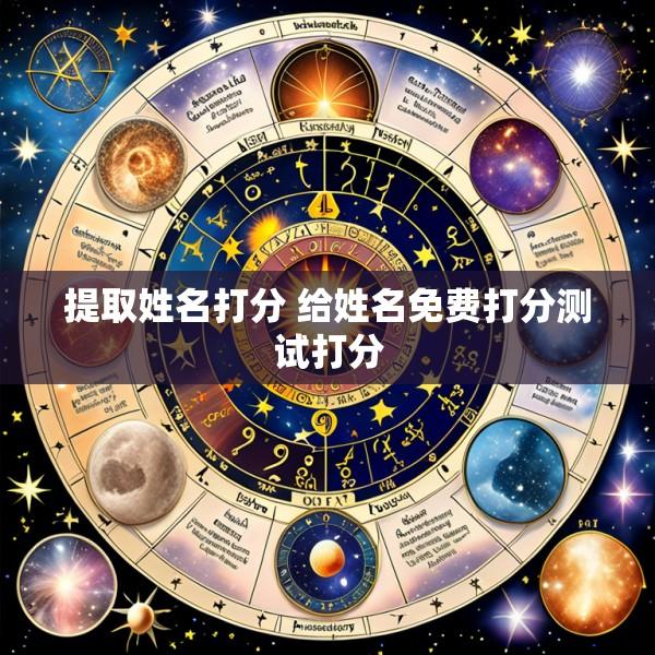 提取姓名打分 给姓名免费打分测试打分