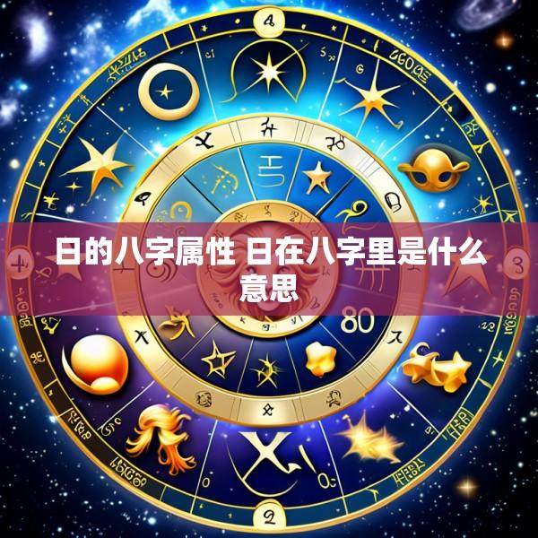 日的八字属性 日在八字里是什么意思