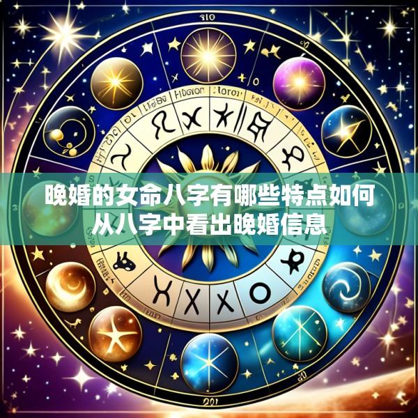 晚婚的女命八字有哪些特点如何从八字中看出晚婚信息